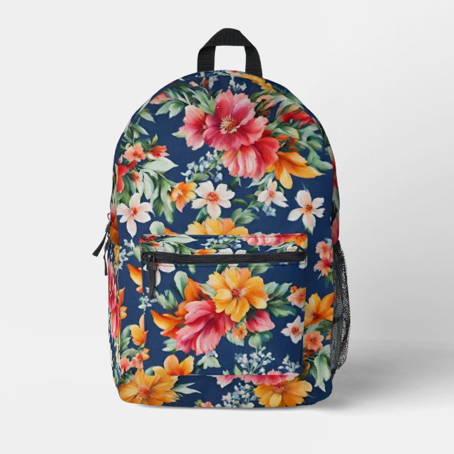 Mochila Impresa Espectáculo floral brillante de verano en Italia (Anverso)
