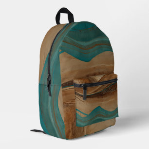 Mochila Impresa Espejismo del Desierto Terracota Oasis Cian