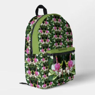 Mochila Impresa Espejo de flor cardíaca sangrante rosa personaliza