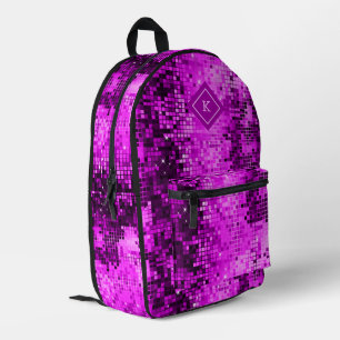 Mochila Impresa Espejos de disco de tonos rosas patrón purpurina