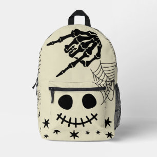 Mochila Impresa Espeluznante web negra fantasma de la araña Beige