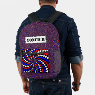 Mochila Impresa Espiral del verificador azul blanco rojo de Kennet