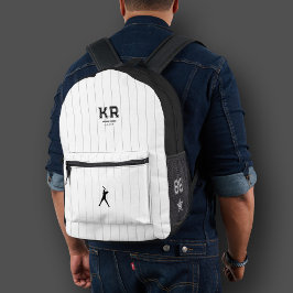 Mochila Impresa Esporádicamente Elegante Béisbol Black White Strip