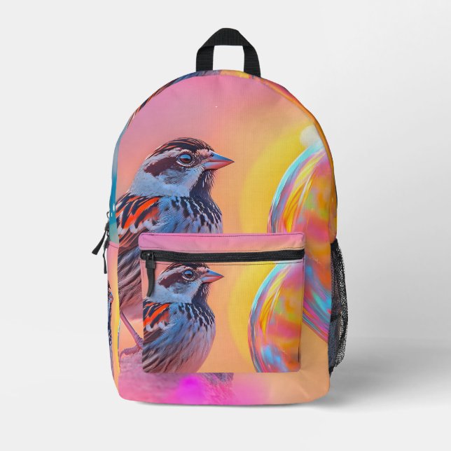 Mochila Impresa Espuma colorida y burbuja arcoiris (Anverso)