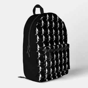 Mochila Impresa Esquí Geométrico Esquí Invierno Patrón Negro