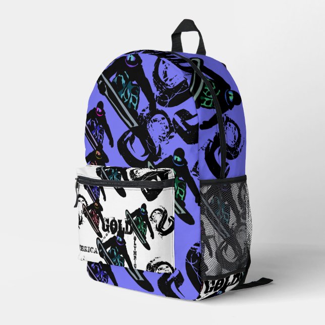 MOCHILA IMPRESA ESQUÍ SOBRE TABLA (Esquina derecha trasera )