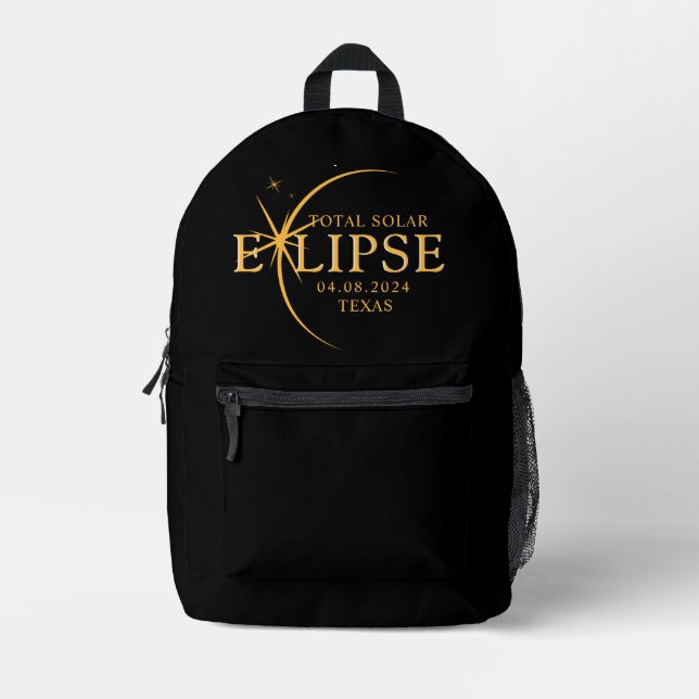 Mochila Impresa Estado Personalizado moderno 2024 Eclipse solar to (Anverso)