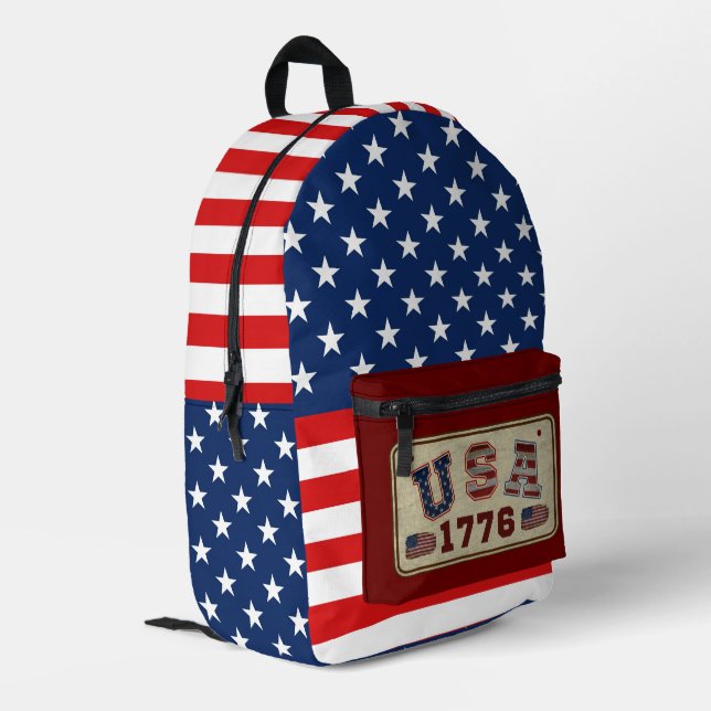 Mochila Impresa Estados Unidos 1776 Bandera estadounidense Patriot (Esquina izquierda trasera)