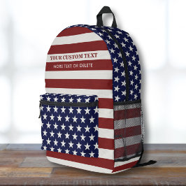 Mochila Impresa Estados Unidos Bandera estadounidense tira de text