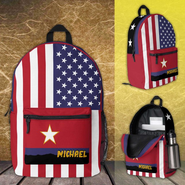 Mochila Impresa Estados Unidos Patriótico, mochila, bandera estado (Subido por el creador)