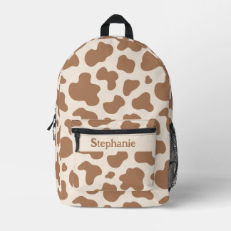 Mochila Impresa Estampa de vaca neutral occidental terroso beige m