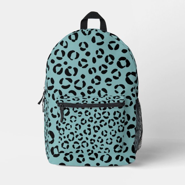 Mochila Impresa Estampado Animal Verde Azul (Anverso)