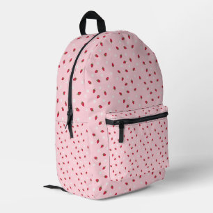 Mochila Impresa Estampado de Fresa Rosa Lindo Estético Niños Escue