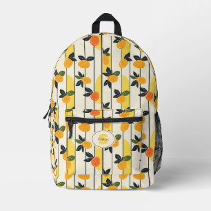 Mochila Impresa Estampado de frutas cítricas amarillas soleadas co