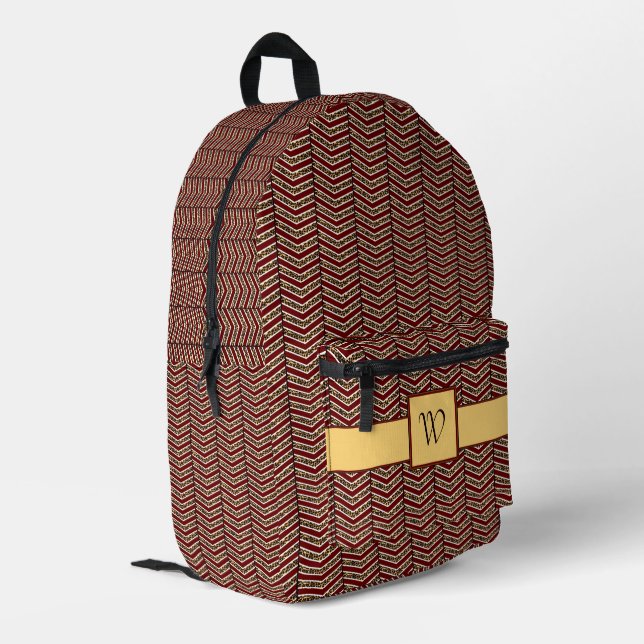 Mochila Impresa Estampado de leopardo en forma de chevron (Esquina izquierda trasera)