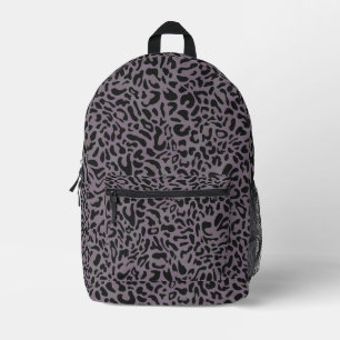 Mochila Impresa Estampado de leopardo gris oscuro y carbón apagado