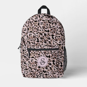 Mochila Impresa Estampado de leopardo rosa dorado negro Chic Girl