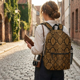Mochila Impresa Estampado de piel de serpiente Python