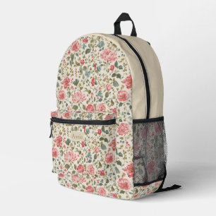 Mochila Impresa Estampado de rosas de jardín rosadas