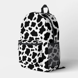 Mochila Impresa Estampado de vaca en blanco y negro
