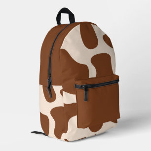 Mochila Impresa Estampado de Vaca Rosa y Marrón