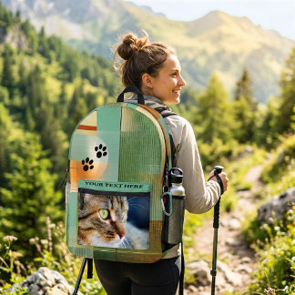 Mochila Impresa Estampados de patas de gato abstractos geométricos