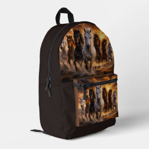 Mochila Impresa Estampida de Espíritu Salvaje – Arte de Majestuoso
