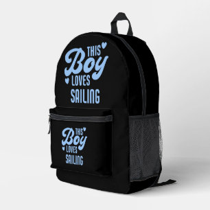 Mochila Impresa Este Chico Ama Navegar Camiseta Divertida de Marin