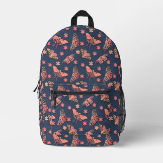 Mochila Impresa Estética del patrón Boho Moth