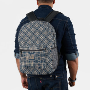 Mochila Impresa Estilo boho del patrón de la camisa a cuadros simp