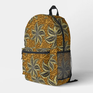 Mochila Impresa Estilo de Batik Floral Resumen Africano