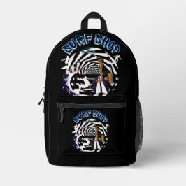 Mochila Impresa Estilo de la tienda de surf de verano de Vintage