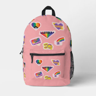 Mochila Impresa Estilo de Pegatinas modernos LGBTQ Rainbow Gay
