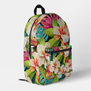 Mochila Impresa Estilo de pintura al óleo floral tropical
