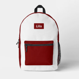 Mochila Impresa Estilo Escolar de Dos Tonos con Personalización de