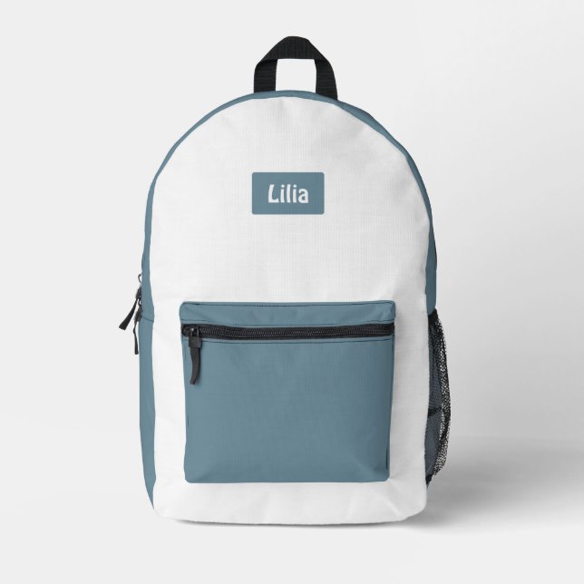 Mochila Impresa Estilo escolar de dos tonos de moda con personaliz (Anverso)