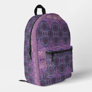 Mochila Impresa Estilo morado de boho