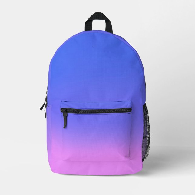 Mochila Impresa Estilo Sunset Ombre Azul Rosa (Anverso)