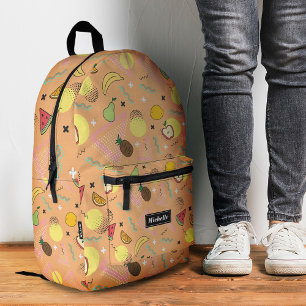 Mochila Impresa Estiloso Fruta Tropical de Verano Melocotón Naranj