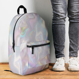 Mochila Impresa Estiloso Holográfico Perla Rosa Girly