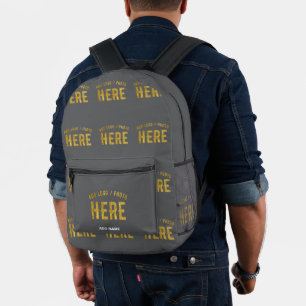 MOCHILA IMPRESA ESTILOSO MODERNO PERSONALIZABLE GRIS VERIFICADO DE