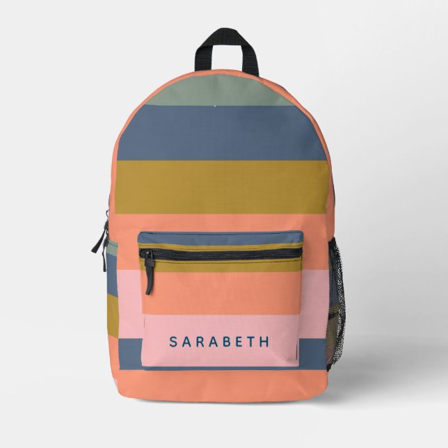 Mochila Impresa Estiloso Personalizado de rayas modernas Bonito de (Anverso)