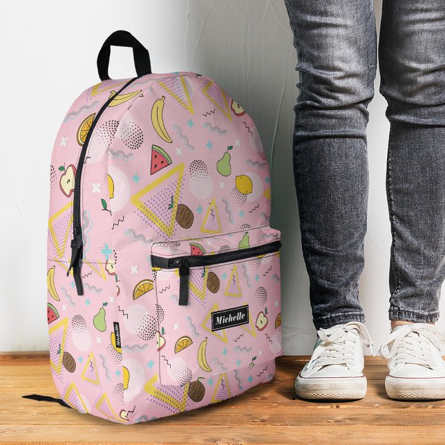 Mochila Impresa Estiloso Watermelón Lemon Fruto Tropical Rosa (Stylish Watermelon Lemon Tropical Fruit Pink Printed Backpack
)