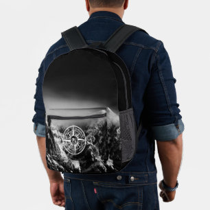 Mochila Impresa Estrella de brújula emblema monopólico montañas dr