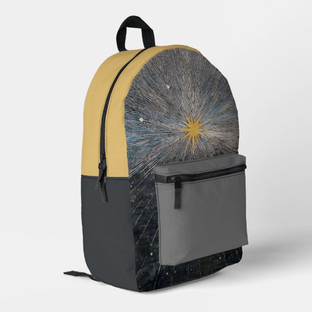 Mochila Impresa Estrella Explosiva Amarilla Abstracta Mística Cele (Esquina izquierda trasera)