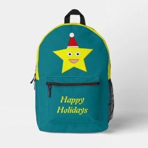 Mochila Impresa Estrella feliz de Navidades pequeños Personalizado
