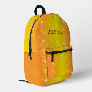 Mochila Impresa Estrella Purpurina de Naranja de nombres personali