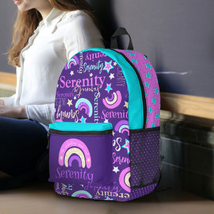 Mochila Impresa Estrellas acuáticas púrpura rosadas de arcoiris Se