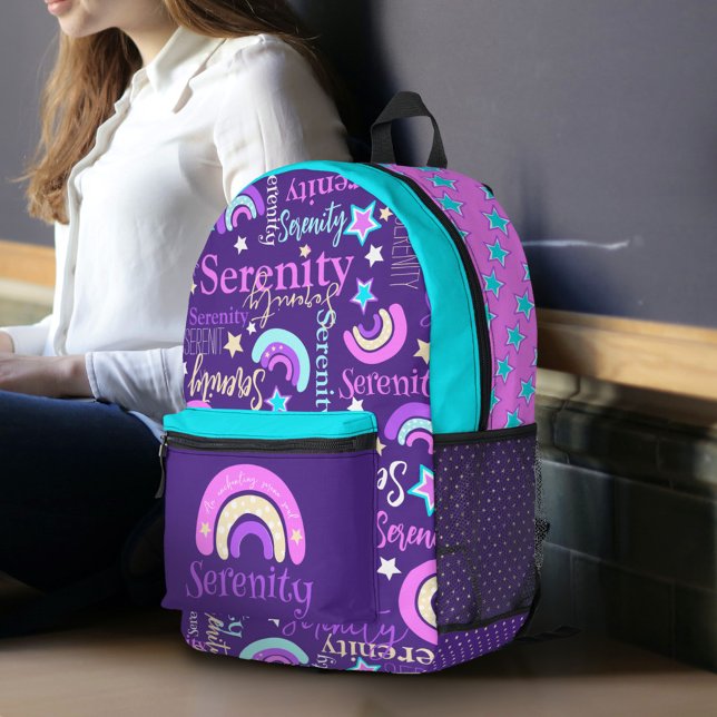 Mochila Impresa Estrellas acuáticas púrpura rosadas de arcoiris Se (Subido por el creador)