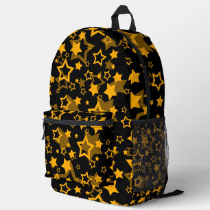 Mochila Impresa Estrellas Amarillas Doradas Diseño Brillante